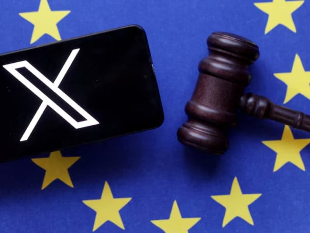 x logo eu flag and judge gavel are seen in this illustration taken august 6 2024 photo reuters